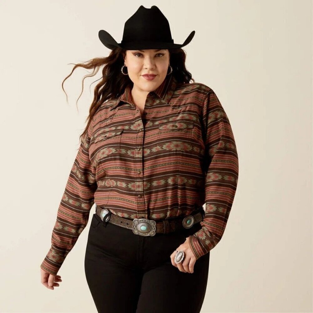 Ariat Women's Long Sleeve Everyday Western Print Snap Shirt Soft Silt Serape Pri